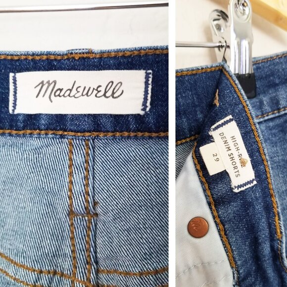 Madewell Cutoff Edition Glenoaks Wash Jean High-Rise Denim Shorts F7019 Size 29 - Picture 9 of 16